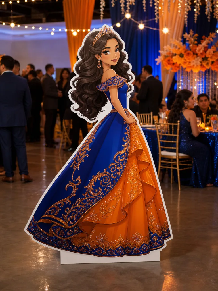 Figura de coroplast de una princesa en una fiesta de XV años